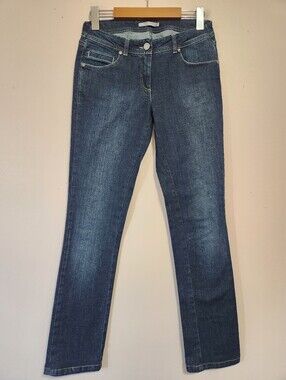 Y2K Vintage Ferre Milano Low Rise Dark Wash Denim Straight Leg Jeans Size 24